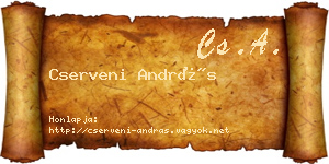Cserveni András névjegykártya